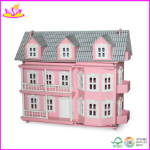 2014 novo conjunto de casas de bonecas de madeira de crianças, Popular colorido crianças brinquedo Dollhouse e venda quente bebê Dollhuse brinquedo W06A031